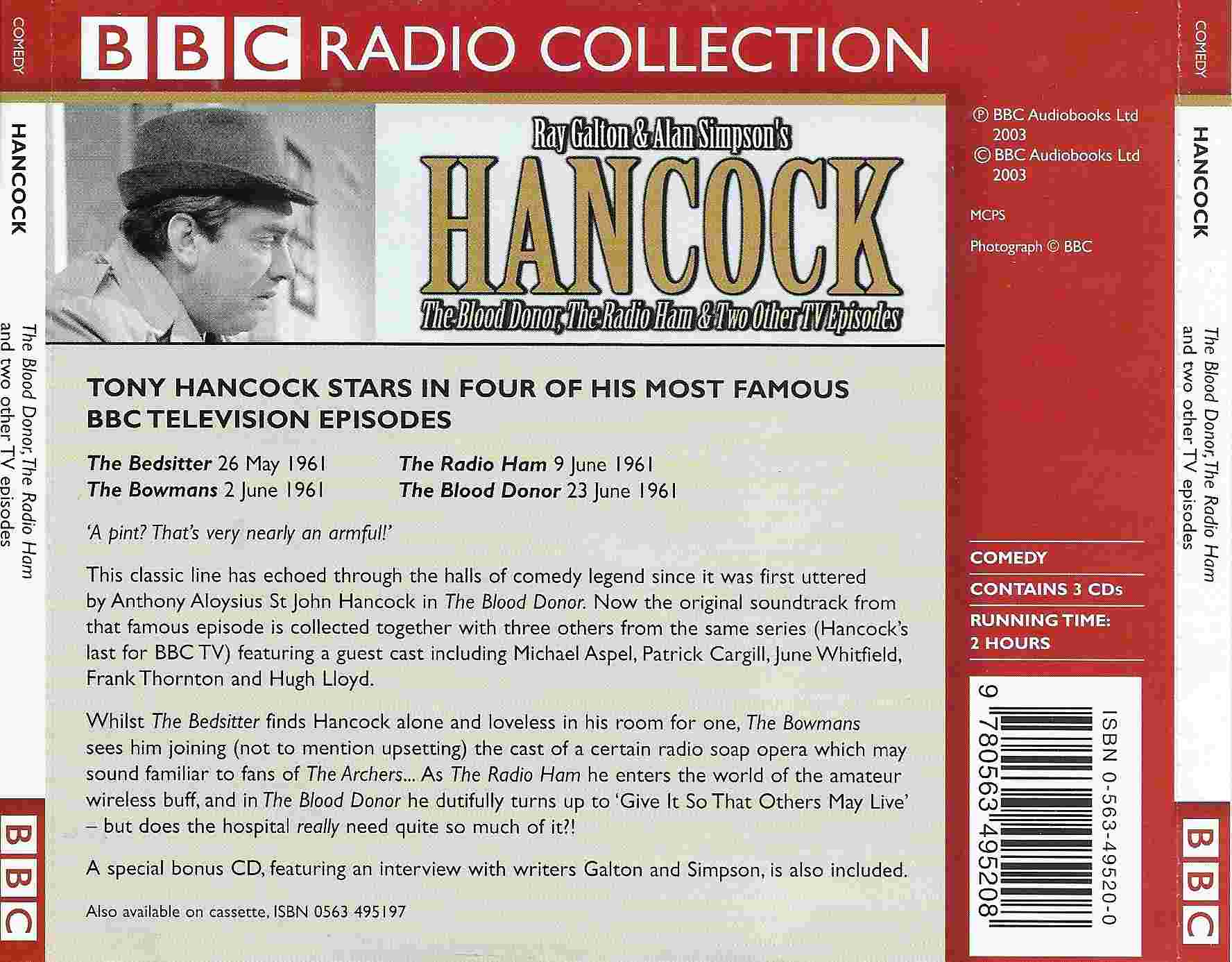 Picture of ISBN 0-563-49520-0 Hancock by artist Ray Galton / Alan Simpson from the BBC records and Tapes library